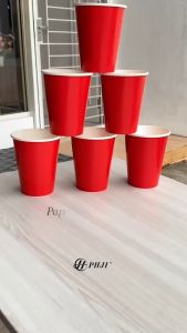 [ 50 PCS ] PAPERCUP MINUMAN 12 OZ POLOS DOUBLE WALL KRAFT MERAH FOOD GRADE - GELAS KERTAS MINUMAN TAHAN PANAS & DINGIN TIDAK BOCOR DAN TIDAK MENYERAP AIR || PAPERCUP.ID