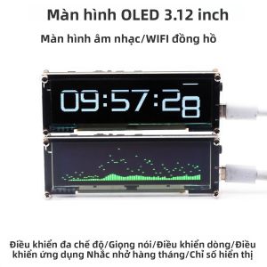 Đồng Hồ Hiển Thị Quang Phổ Âm Nhạc OLED 312 Inch WiFi VU Meter Với Điều Khiển Ứng Dụng Từ Xa Cho Bộ Khuếch Đại Ô Tô DC 5V-12V