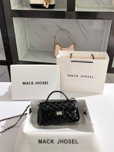 Mack Jhosel Commuter Chain Box Bag Womens Stylish Handbag Soft Leather Square Shape Casual Scene Pure Color Summer 2025