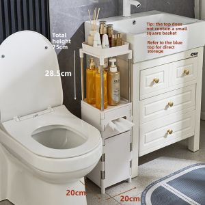 Bathroom Toilet Plastic Storage Rack Floor Mounted Drawer Style Organizer Small Gap Filler Bathroom Corner Shelf Holder