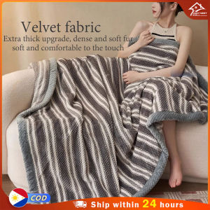COZY Milk Coral Fleece Blanket Fleece Thickened Winter Blanket Bed Cover Quilt Nap Blanket Single Dormitory Student
