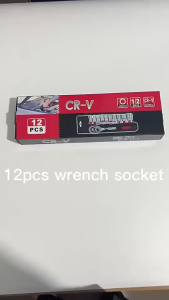 12 PCS 1/2" Atchet Wrench Socket Set Tools 8mm To 24mm CR-V Socket Kits Mechanic Spanner Car Motorcy