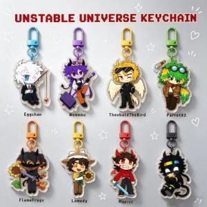 Bandai | Unstable Universe Chibi Acrylic Keychain Eggchan Wemmbu ParrotX2 Game Character Keyring Backpack Pendant Fans Collectible Gift