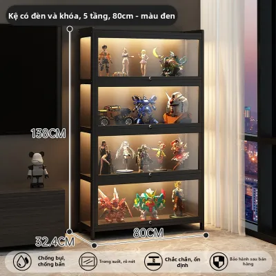 ZHUSHANXIA | Tủ Hiển Thị Acrylic Khóa Được Chống Bụi Có Đèn