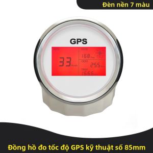 Đồng Hồ Tốc Độ GPS Kỹ Thuật Số Đa Năng 85mm Với Đồng Hồ Đo Quãng Đường Có Thể Điều Chỉnh 0-999.9 Đèn Nền 7 Màu 12V 24V Bao Gồm Ăng-ten GPS