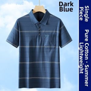 AOYUNNIAO | Cotton Polo Shirt for Middle-aged Men Short Sleeve Summer Casual Wear