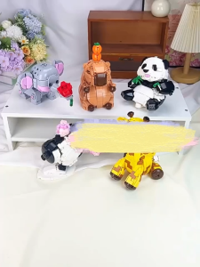Animal building block toys panda penguin capybara three-change series educational assembly model