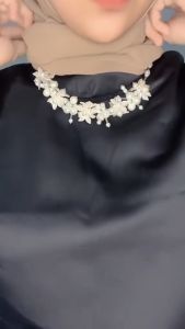 Kalung Hijab Aksesoris Wanita Savanna Series Mutiara Berlian