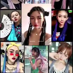Creative Gradient Colored Dirty Wig Women Headwear Ponytail Twist Braid Headdress Hip Hop Fashion