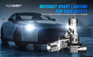 Novsight Projector Lens N91 LED Car Headlight Bulb 9005/HB3 9006/HB4 H4 H7 H11 LED Light for Car High/Low Beam Fog Light 60W 17000LM 6500K Super Bright Plug&Play 2PCS 1 Year Warranty