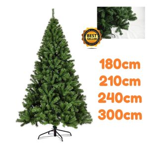 สินค้าพร้อมส่ง 1.8/2.1/2.4/3.0 เมตร ต้นคริสต์มาสสีเขียวพุ่มหนาพิเศษ