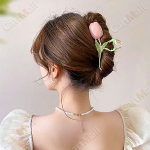 Tulip Back of The Head Hair Clip Female Summer Shark Clip Large Hair Accessories Beauty Fairy Lily Pattern