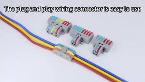 PCT Series Lever Wire Connector Reusable Screwless Push-in Quick Splice Terminal Block Tool-Free Electrical Cable Connector
