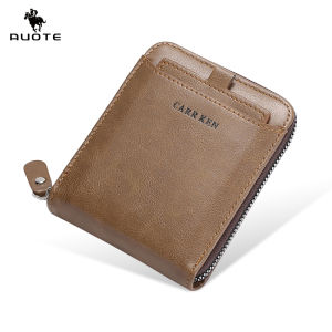 AUOTE กระเป๋าสตางค์ผู้ชายแบบพับสามทบกระเป๋าสตางค์กระเป๋าสตางค์แบบสั้นนุ่มพิเศษแฟชั่นกระเป๋าสตางค์หนัง PU ย้อนยุคกระเป๋าสตางค์แบบพับกระเป๋าสตางค์กระเป๋าสตางค์ธุรกิจกระเป๋าสตางค์แบบมีซิปหลายกระเป๋าใส่บัตร ID เครดิตผู้ที่ใส่บัตร