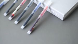 Muji Style Gel Liquid Pen 0.5mm | Water-based Pen | Nib 0.5mm Black Blue Red Gel Pen | Student School Office Stationary | Marking Pen | Writing Pen | Calligraphy Pen | Art Pen