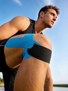 10PCS Precut Kinesiology Tape Waterproof Breathable Elastic Athletic TapeMuscle Pain Relief Joint Support Tape for Knee Running