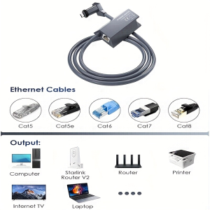 Starlink Ethernet Adapter for Starlink Actuated Gen 2 Starlink to RJ45 Gigabit Ethernet Wired External Network Connection