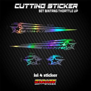 Stiker set bintang thorttle up cutting sticker universal motor isi 4