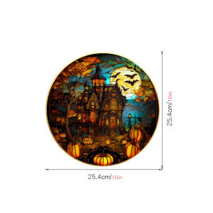 Halloween PVC Static Glass Stickers Scary Castle Cat Glass Stickers Non Adhesive Removable Party Home Decorations
