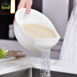 Creative Kitchen Rice Washing Basket Rice Washing Sieve Household Rice Washing Basin Plastic Drain Basket Vegetable Washing Basket