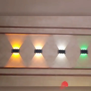 6/10LED Solar Light Outdoor Waterproof Wall Lamps Automatic Sensor Switch Wall Lights Glow Up and Down Garden Light High Brightness Solar Wall Washer Suitable for Gardens Fences Streets