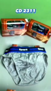 AGREE - [Isi 3 Pcs] Celana Dalam Pria Polos Karet Luar Nyaman 2311 BOX COKLAT