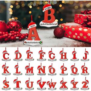7.8 ซม.ตกแต่งต้นคริสต์มาสจี้ 26 ตัวอักษรบ้านวันหยุดอะคริลิค DIY จี้คริสต์มาส 2025 ใหม่ปี decor Navidad