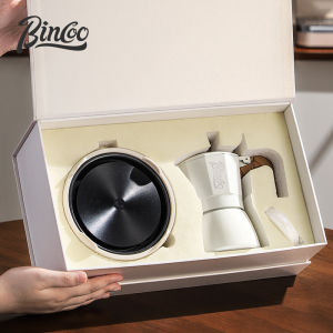 BINCOO Double Valve Moka Pot Suit Gift Box Hand Made Coffee Maker Suit Birthday Gift Housewarming Warm Room Gift
