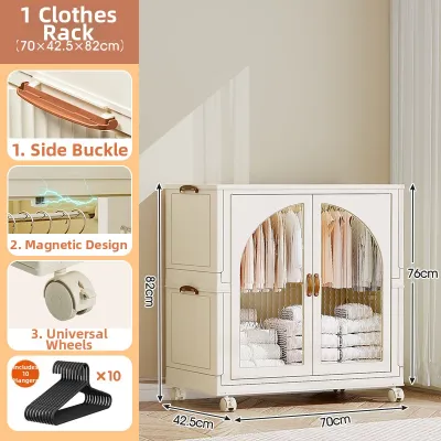 Easy-to-Assemble Plastic Storage Cabinet for Kids Clothes
