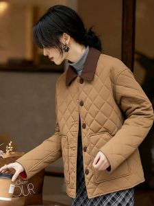 YUFUQING | Flip-collar Quilted Padded Coat Winter Jacket