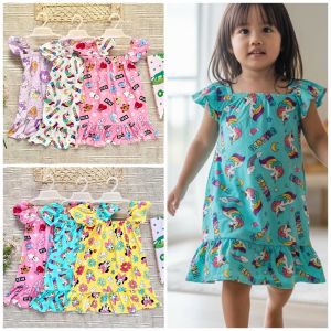 3pcs/1pc Butterfly Dress for Baby Girls (Infant–3Y) | Cute Printed Toddler Dress | Soft & Breathable Cotton Spandex