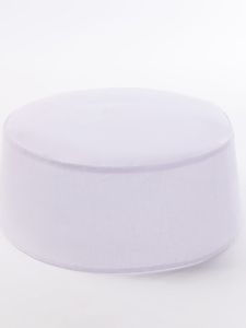 Mens Prayer Cap Single Layer Hard Shell White Hat for Funerals And Ceremonies Plain Top No Brim Fashionable Ethnic Wear