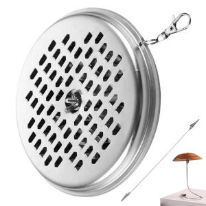 Portable Mosquito Coil Tray With Cover Stainless Steel Mosquito Coil Holder Box Anti-Mosquito Spiral Incense Coil Burner