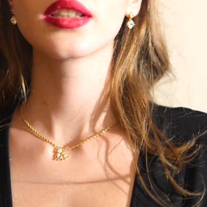 Mikana Miyuko Gold Plated Bow Pendant Necklace for Women accessories kwintas coquette ribbon gift