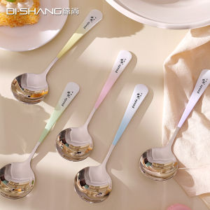 304 Stainless Steel Gradient Color Soup Spoon Cute Childrens Dessert Spoon Personal Dedicated Dining Spoon Elementary School Student