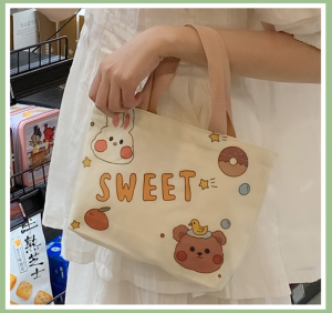 Canvas Tote Bag Womens Summer Small Handbag Lightweight Maternity Moms Bag for Work And Outings Cartoon Anime Soft Bag