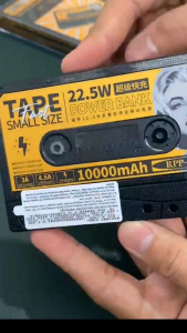 Sạc dự phòng kiểu dáng cuộn băng casset ReMa  dung lượng 10000mAh 3 cổng sạc nhanh công suất 22.5W