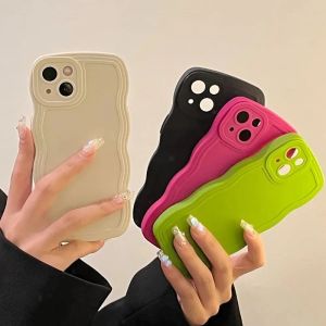 For Samsung Galaxy A02 A01 A10S A20S 30S A50S A52S A21S A10 A20 A30 A50 A72 A52 A42 A32 A22 A12 4G 5G Phone Case Candy Color Waves Liquid Soft Silicone Protective Phone Cover
