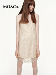 MO&Co. | Lace and Bead Decoration Spring Autumn Dress with Slip