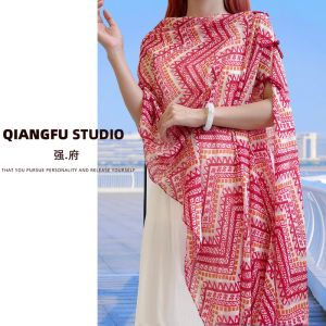 Summer New Arrival Ethnic Style Shawl Retro Buckle Sunscreen Cotton Linen Beach Towel Blouse Easiest for Match New Chinese Travel Thin