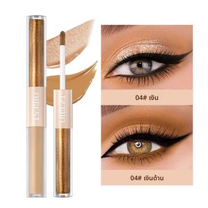 อายแชโดว์ QIBEST แบบสองหัว ประกายเพชร เนื้อลิควิด ช่วยให้ดวงตาดูสว่างขึ้น เบาสบาย ติดทนนาน 2 in 1 อายแชโดว์กลิตเตอร์เนื้อไหมสำหรับดวงตา