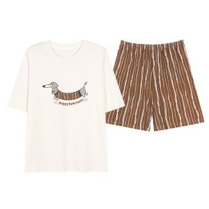 Bộ đồ ngủ MiiOW nữ làm bằng vải cotton tay ngắn có đệm ngực thoáng khí