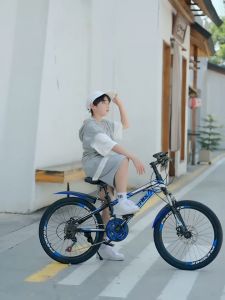 WTHB Mountain Bike High Carbon Steel SHIMANO Double Disc Brake Kids Shock Absorber 7 Speed Bicycle MTB 20"