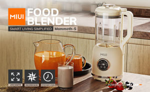 MIUI เครื่องผสมอาหาร เครื่องผสมอาหารเย็นและร้อนอเนกประสงค์สำหรับห้องครัว 34 ออนซ์ / เครื่องปั่นสมาร์ทสมูทตี้ 1 ลิตรพร้อมฟังก์ชั่นการนัดหมายทำความสะอาดด้วยตนเองเสียงรบกวนต่ำ