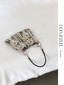 Original Autumn Winter Floral Embroidery Tote Bag Casual Shoulder Bag Underarm Bag Tomssie Versatile Soft Fabric Magnetic Buckle