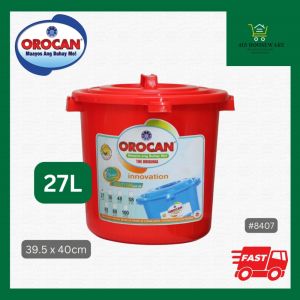 Orocan Drum with Cover Utility Can 27L Water Container Dram Timba Balde - #8407 8409 8412 8417