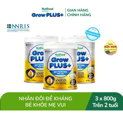 Combo 3 Sữa non GrowPLUS+ (vàng) - Hỗ trợ tăng cường đề kháng trên 2 tuổi Singapore tăng cường hệ miễn dịch và hấp thu chất dinh dưỡng (3lon x Lon 800g) - Grow Plus+
