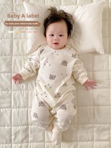 cat and fish | Cotton Baby Romper Long Sleeves 0-18 Months