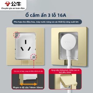 Bull | Ổ Cắm Trừơng Ẩn Tương Thích Tủ Lạnh và Điều Hòa Loại Bảng 86
