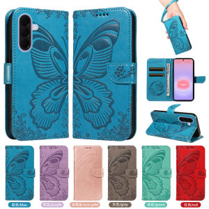 szhaiyu | Leather Wallet Flip Case for Samsung Galaxy A17 A27 A37 A57 A56 A36 A26 A16 A55 A35 A25 A15 A54 Butterfly Embossed Design